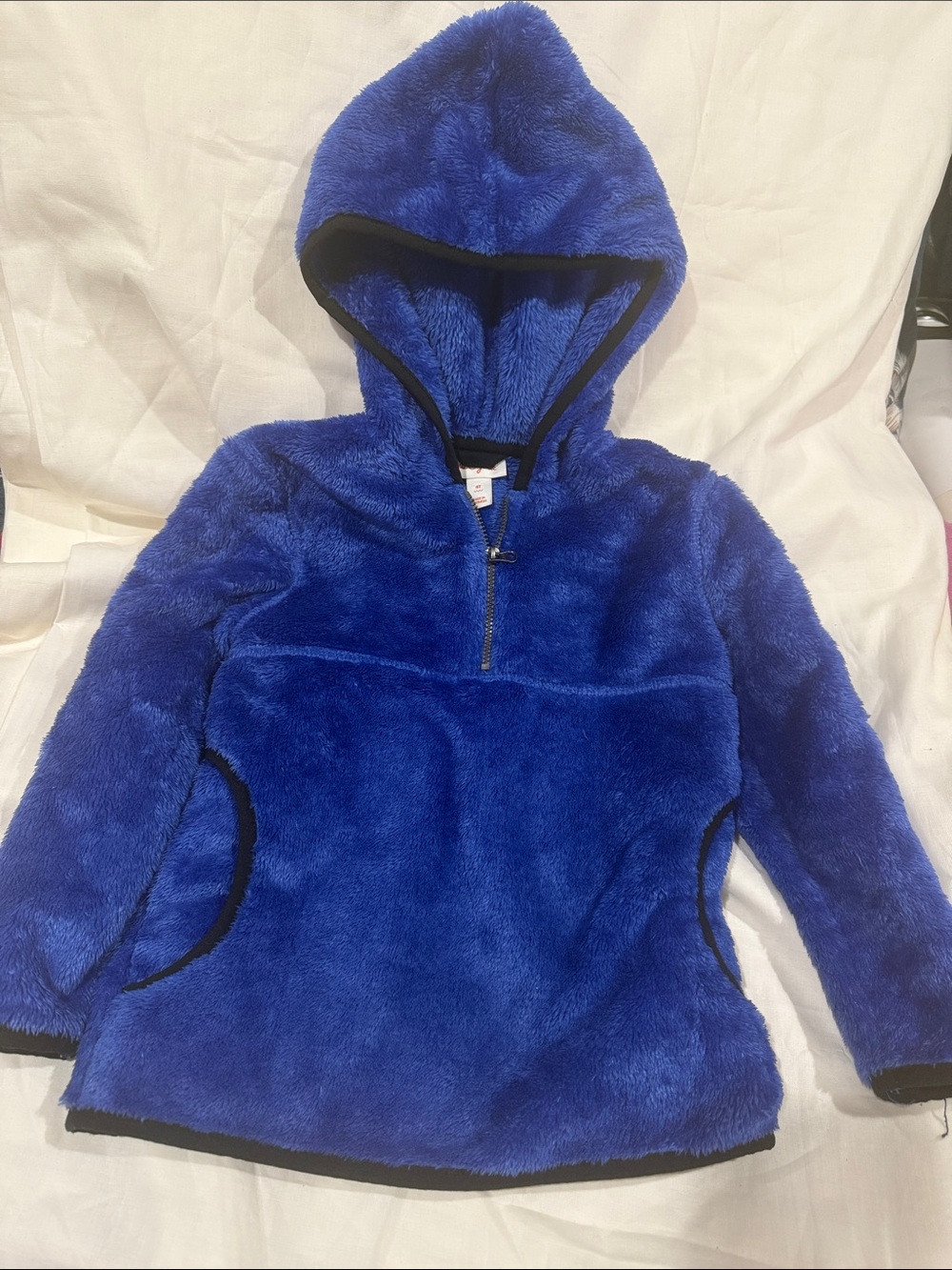 Cat&Jack Cozy Plush Blue Hooded Kids Pullover SZ 4T